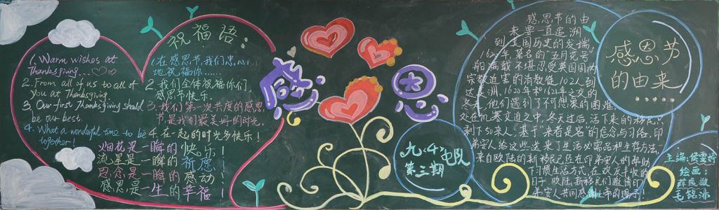 感恩在心黑板报图片 感恩在心黑板报图片