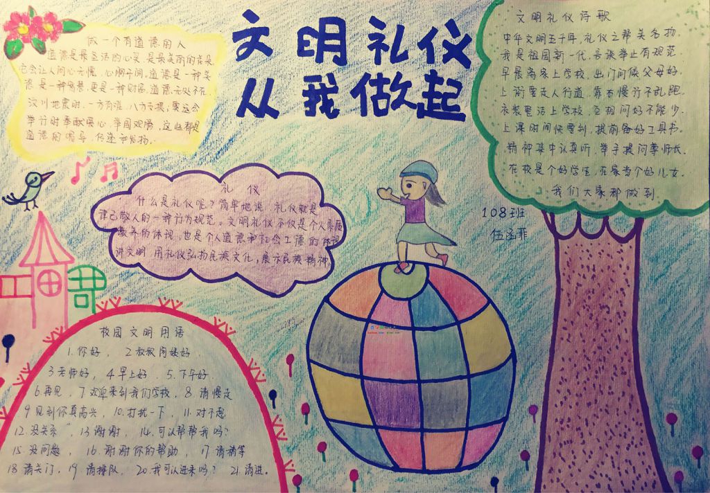文明礼仪从我做起手抄报