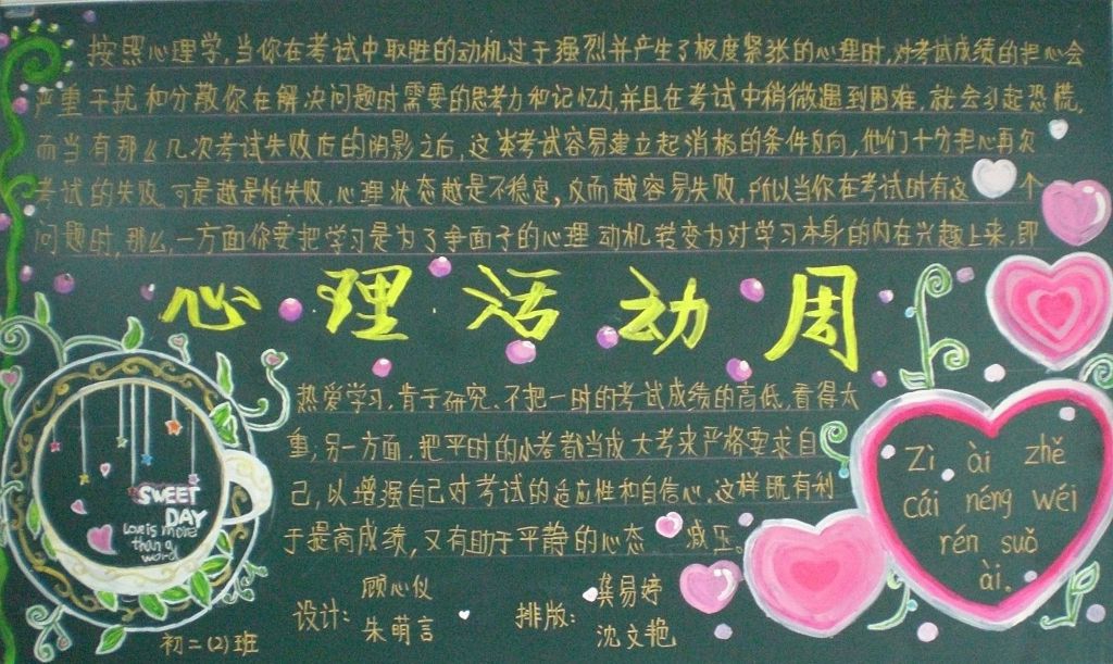 心理活动周黑板报作品