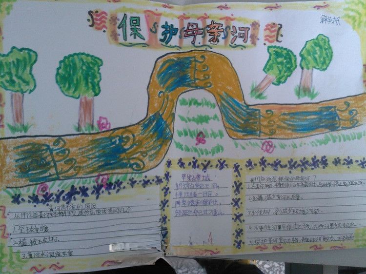 保护母亲河宣传手抄报
