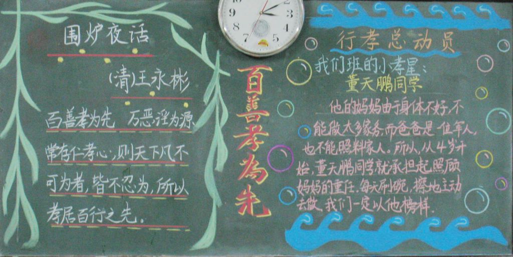 孝道黑板报图片大全