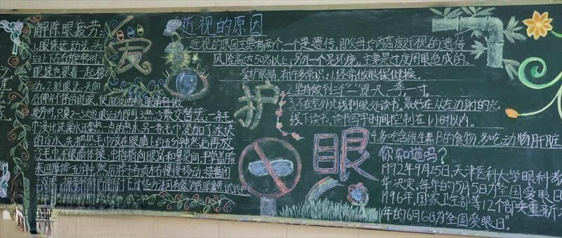 关于预防近视的黑板报