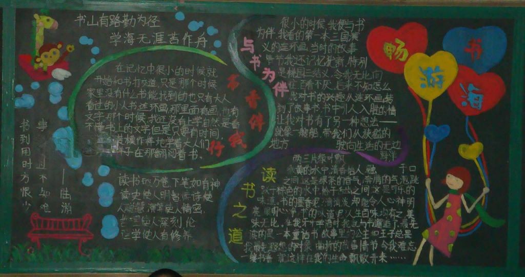 漫游书海黑板报图片