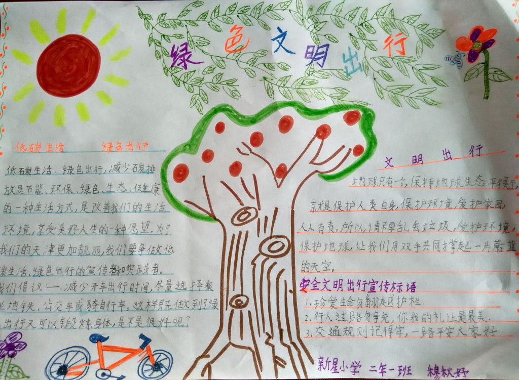 绿色文明出行手抄报大全