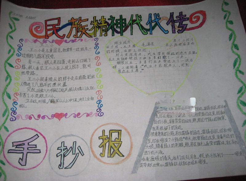 民族精神手抄报作品