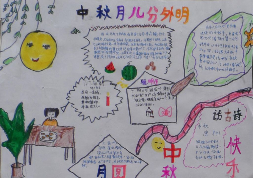 中秋节手抄报作品展示