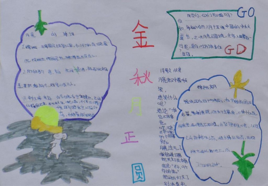 中秋节手抄报作品展示