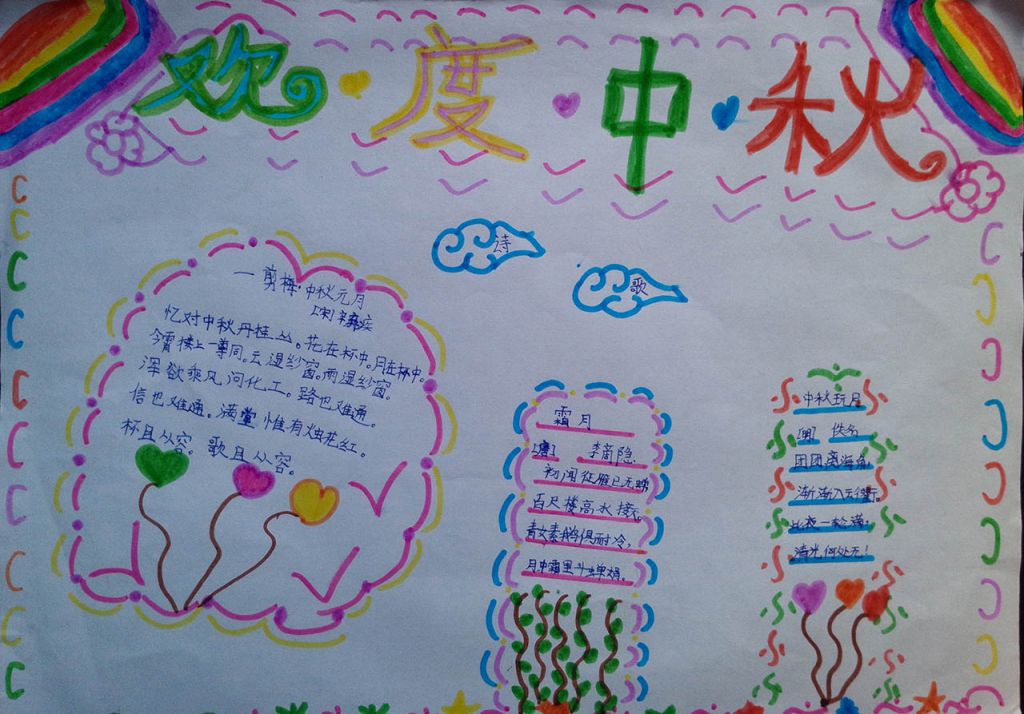 精彩的中秋节手抄报作品