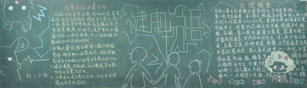 健康生活方式黑板报图片 健康生活方式黑板报图片