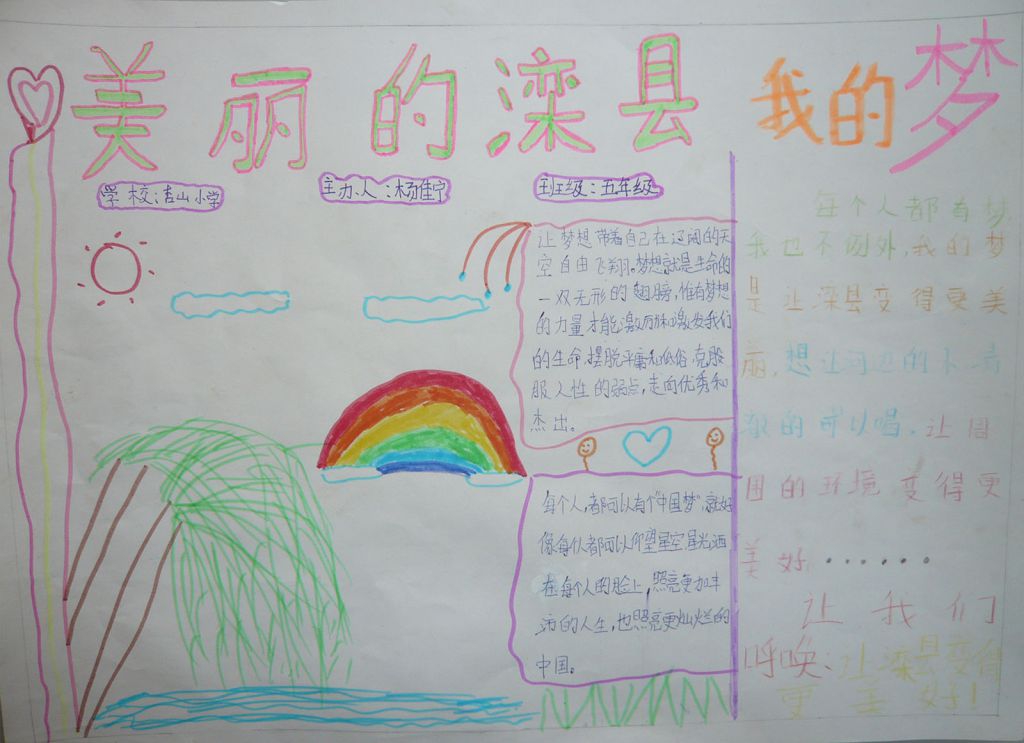 美丽的滦县我的梦手抄报