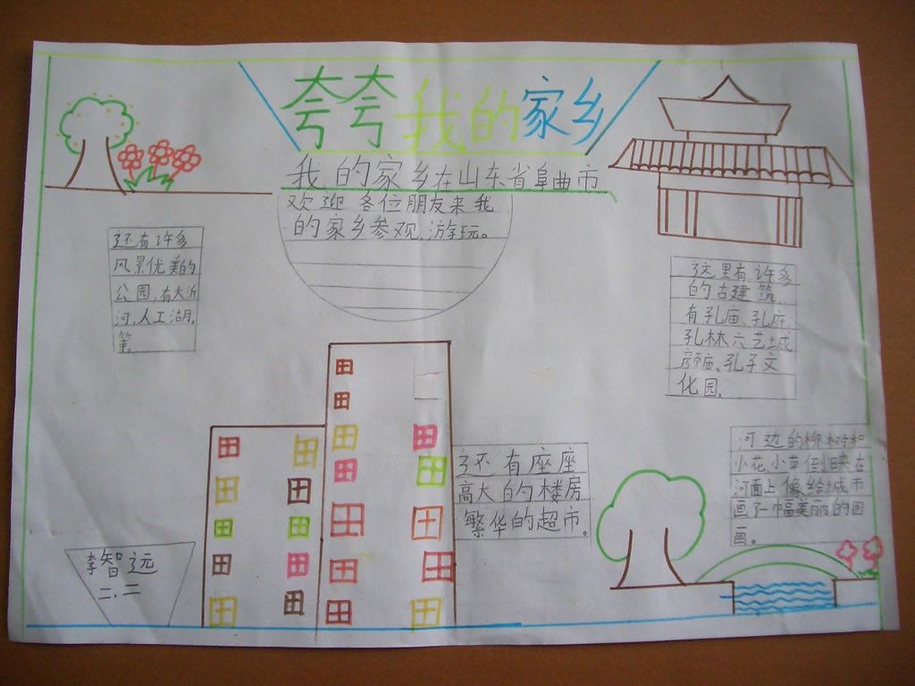 夸夸我的家乡手抄报 夸夸我的家乡手抄报