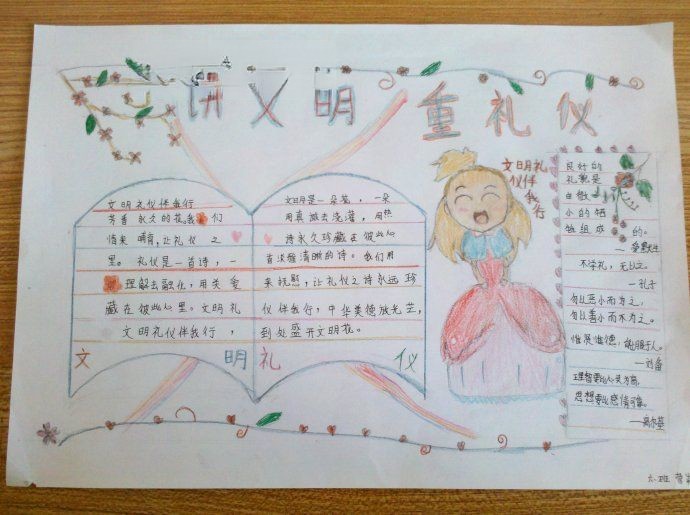 讲文明重礼仪手抄报