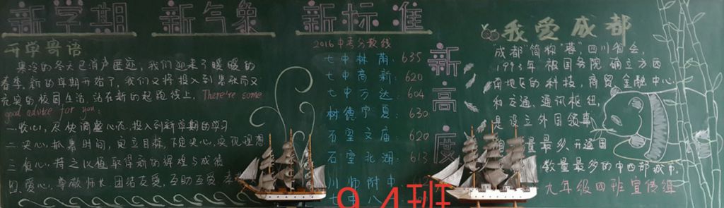 新学期新气象新标准新高度黑板报