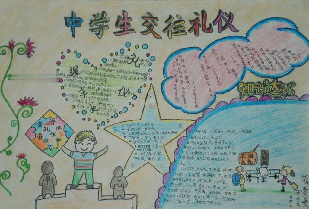 中学生交往礼仪手抄报 中学生交往礼仪手抄报