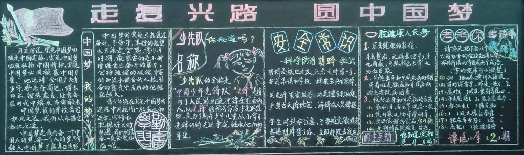 走复兴路圆中国梦黑板报