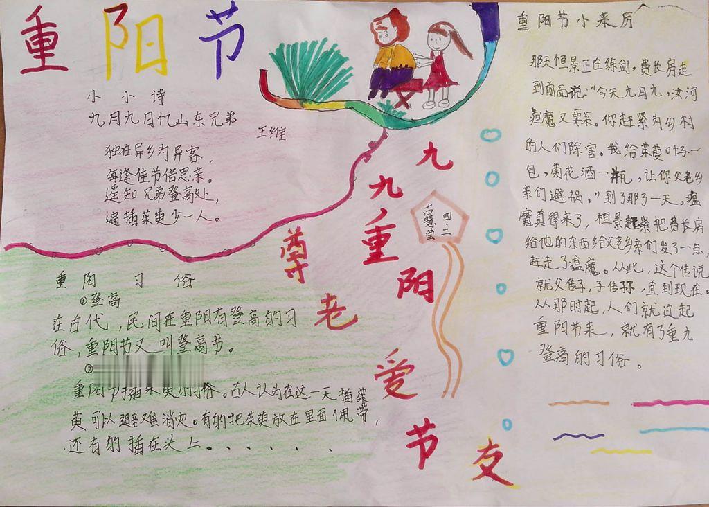 四年级重阳节手抄报图片大全
