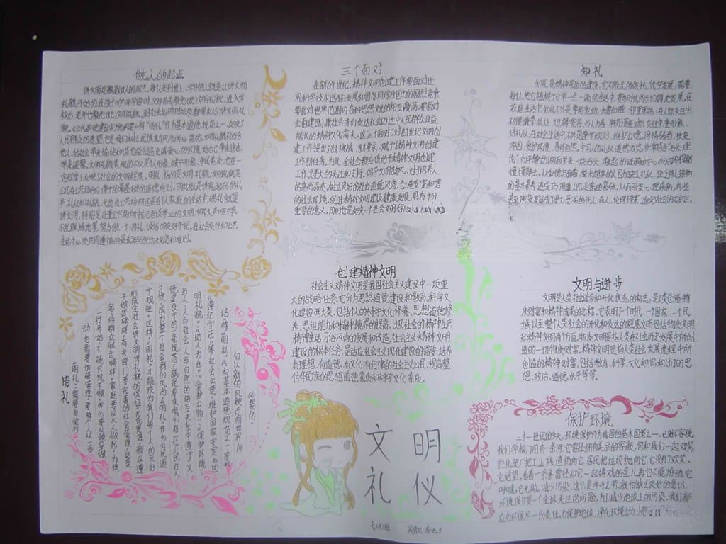 文明礼仪手抄报版面图片 文明礼仪手抄报版面图片