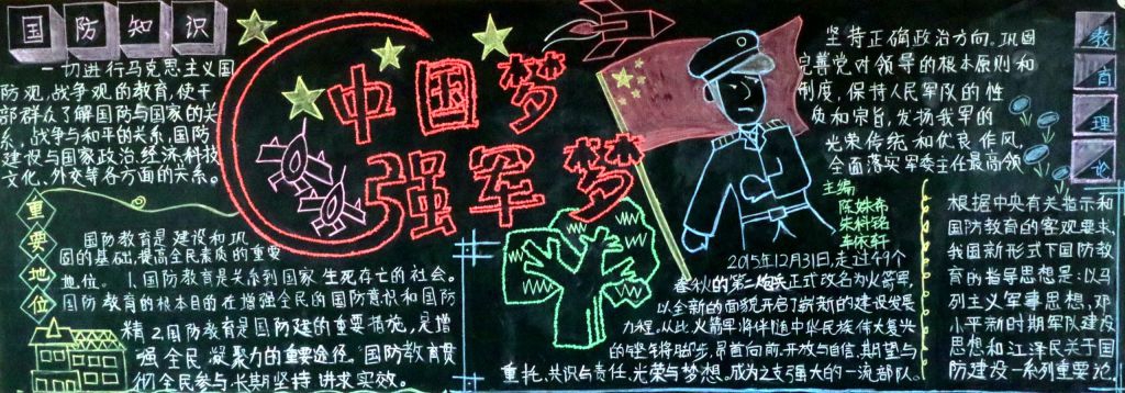 中国梦强军梦黑板报图片 中国梦强军梦黑板报图片
