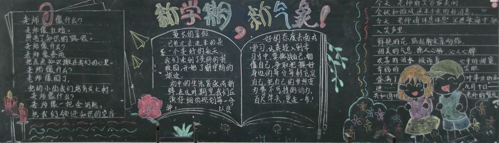 迎新学期念恩师情黑板报