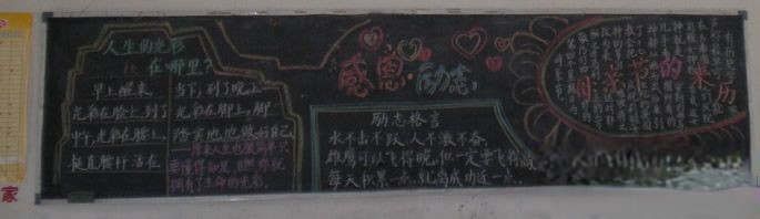 感恩励志奋进黑板报作品展