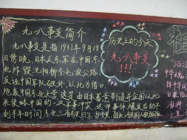 九一八事变黑板报设计图 九一八事变黑板报设计图