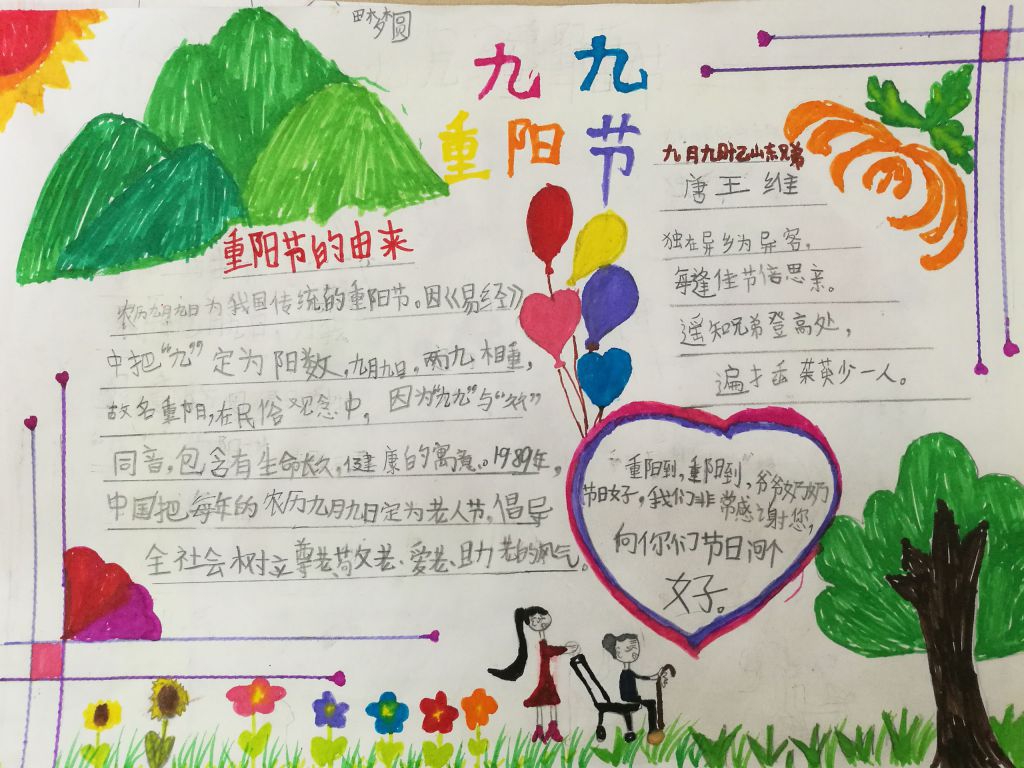 重阳节孝德感恩手抄报