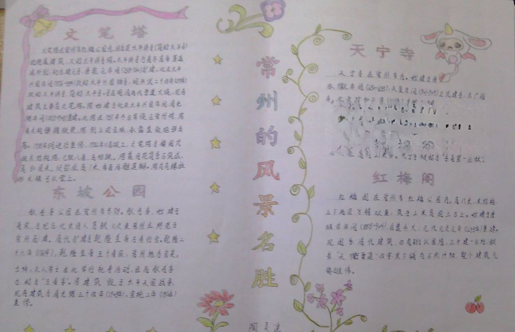 风景名胜手抄报图片