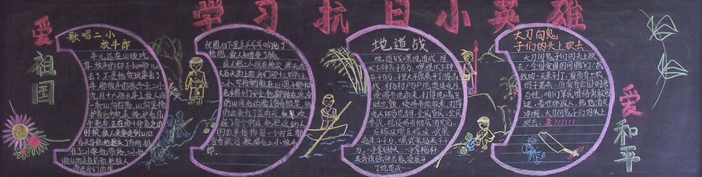抗日黑板报图片大全