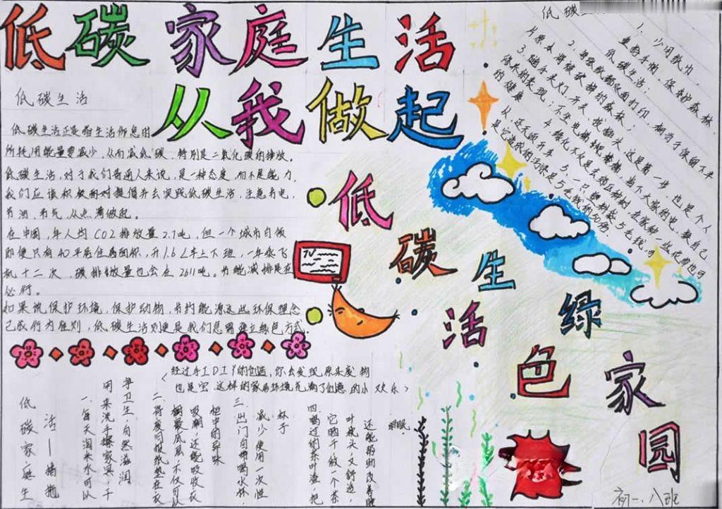 低碳家庭生活手抄报图片