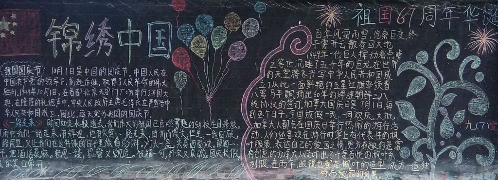 我的中国梦向国旗敬礼黑板报