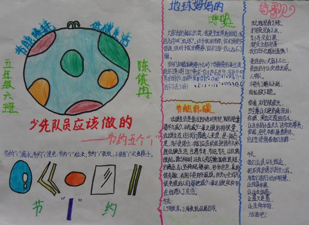 节能减排低碳生活手抄报
