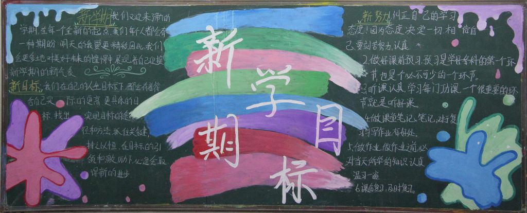 2022新学期黑板报图片大全，新起点新目标新气象