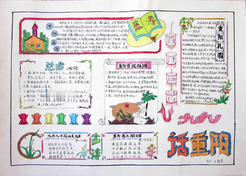 九九话重阳手抄报图片