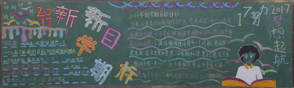 2022新学期黑板报图片大全，新起点新目标新气象