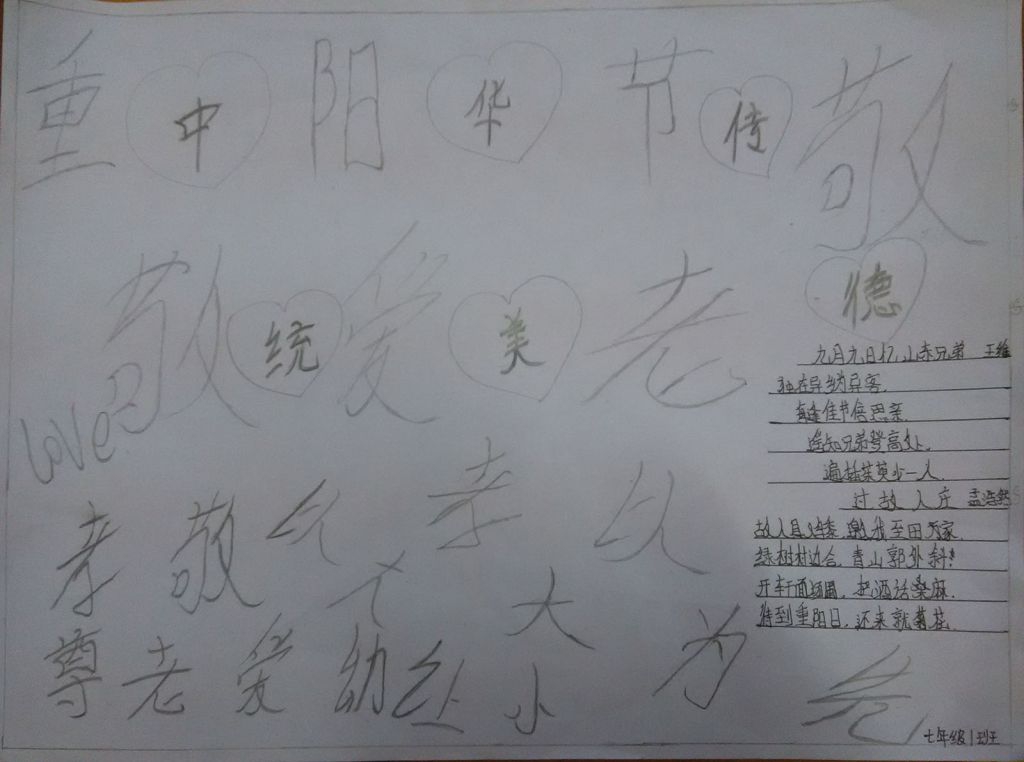 孩子们的重阳节手抄报作品
