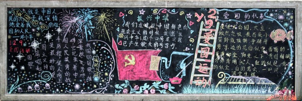 12.9爱国运动日专题黑板报
