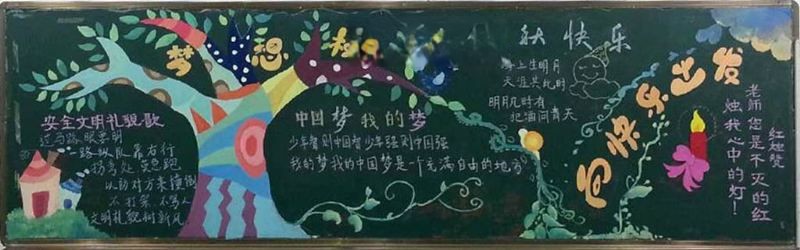 红领巾相约中国梦黑板报