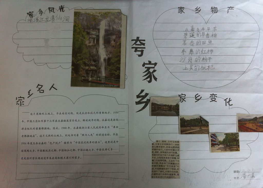 夸夸美丽的家乡手抄报图片展示
