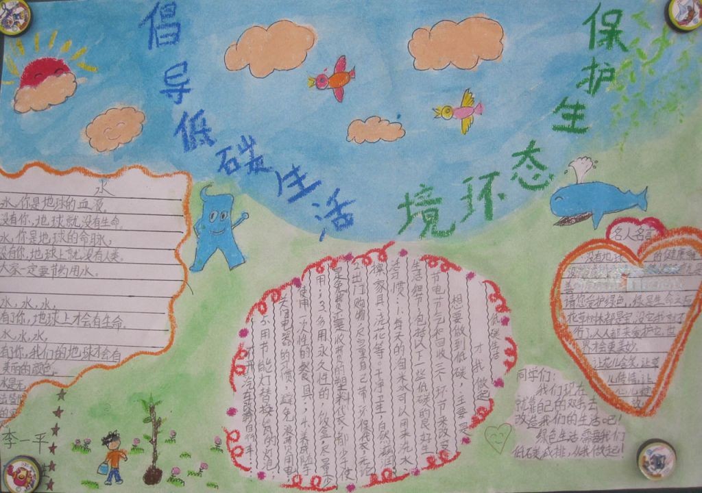 绿色低碳环保手抄报图片大全
