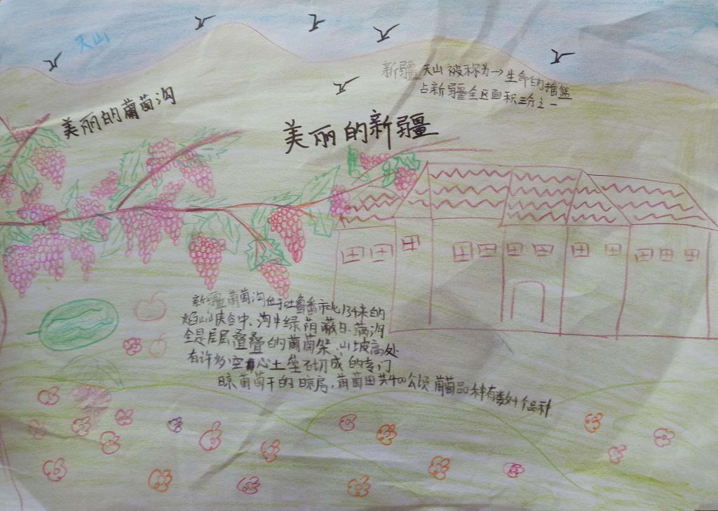 美丽中国大美新疆手抄报
