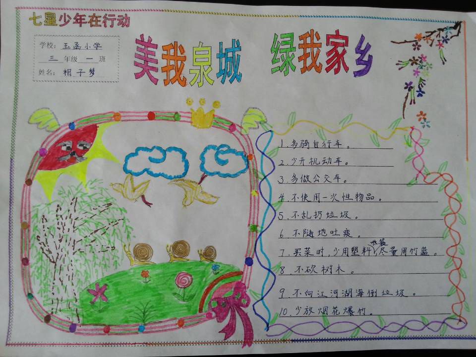 我爱泉城手抄报图片展