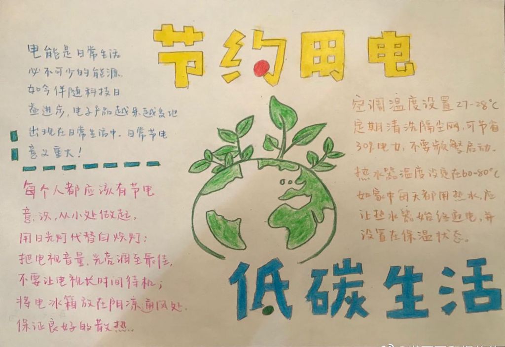 节约用电低碳生活手抄报