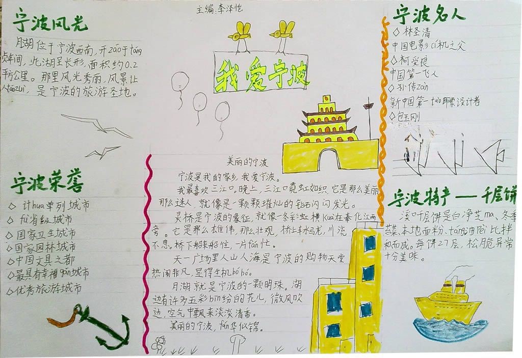 思念家乡手抄报图片 思念家乡手抄报图片