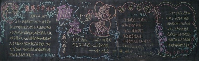励志感恩黑板报版面设计图