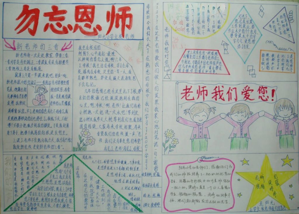 勿忘恩师手抄报设计图