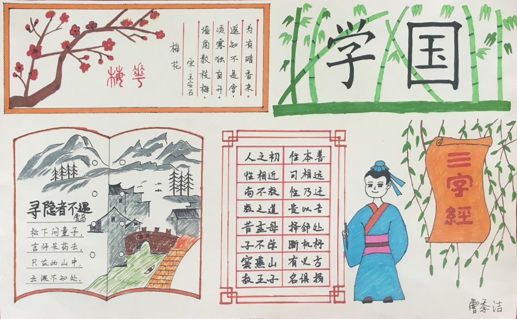 品味圣贤智慧诵读国学经典手抄报