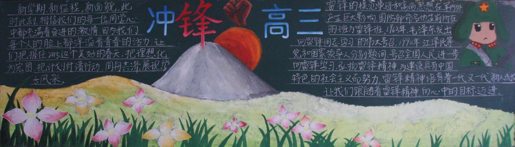 新学期冲锋高三黑板报
