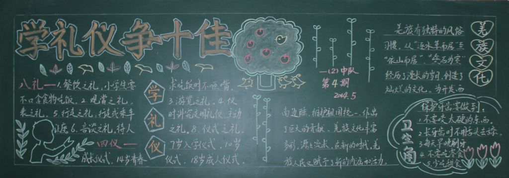 学礼仪争十佳黑板报图片大全