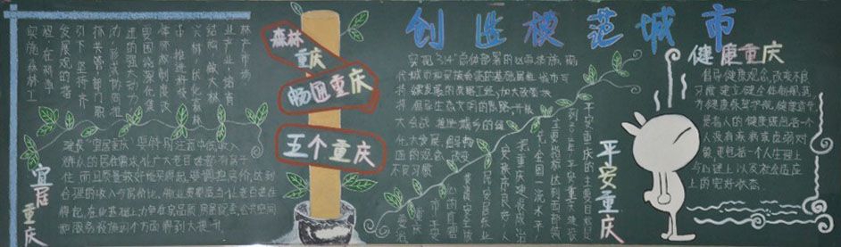 创建模范城市黑板报