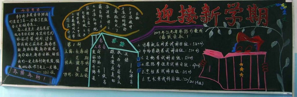 迎接新学期校园黑板报图片示范